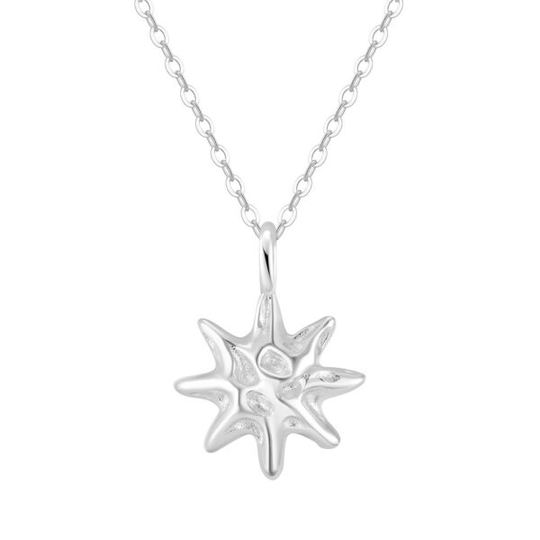 S925 Sterling Silver Hammered Star Pendant Necklace 14K Gold Plated Chain - Image 3