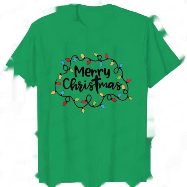 Men T-Shirt Christmas Lights Graphic Party T - Image 4