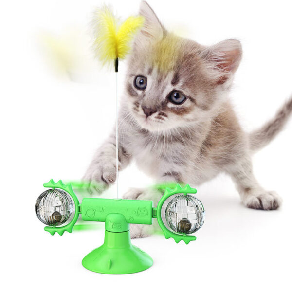 Cat Rotating Windmill Multi-Function Toys Itch Scratching Device Teeth Shining Toy - Image 6