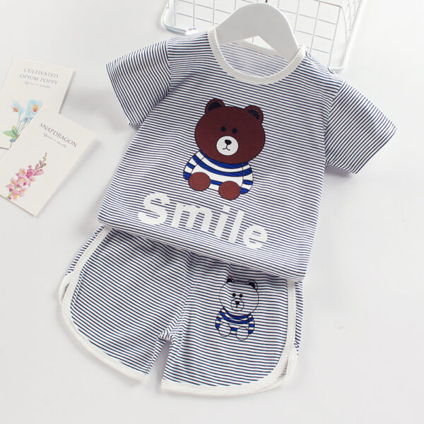 Children's Short Sleeve Suit Boys' And Girls' T-shirts And Shorts - Image 3