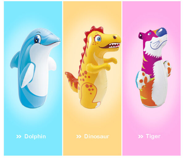 3D Inflatable Dinasour Toys for Children Boys Bop Bag Punching Bag Interactive Big Tumbler Toy Kid - Image 4