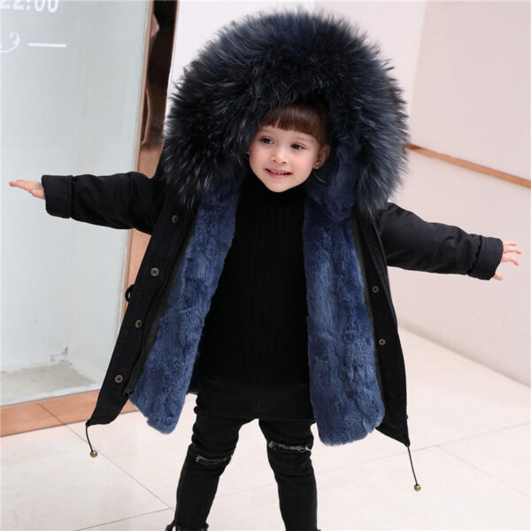 Children's Jackets Girls' Clothes Boys And Babies Big Fur Collar - Image 5