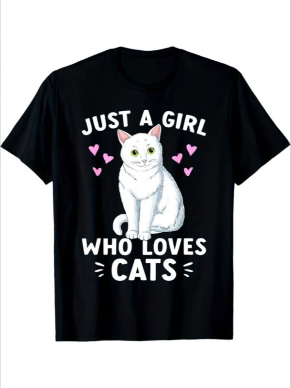 Just A Girl Who Loves Cats Cute Cat Lover Girls Women T-Shirt