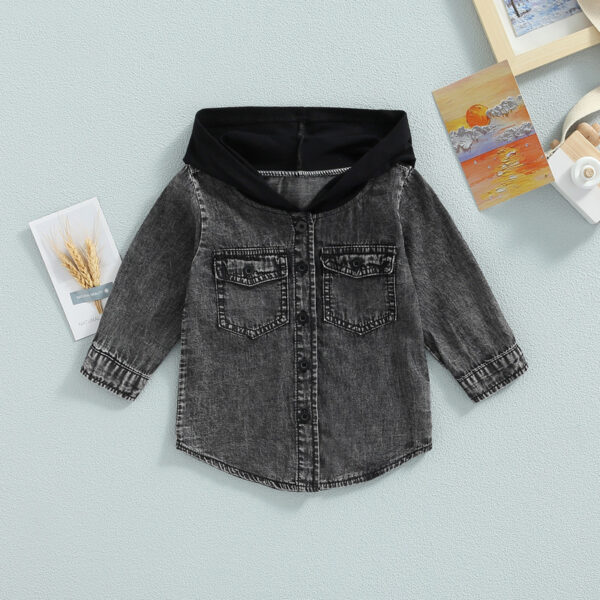 Boys' And Girls' Coats In The Little Boy Style Chic Handsome Cowboy Hooded Top - Image 2