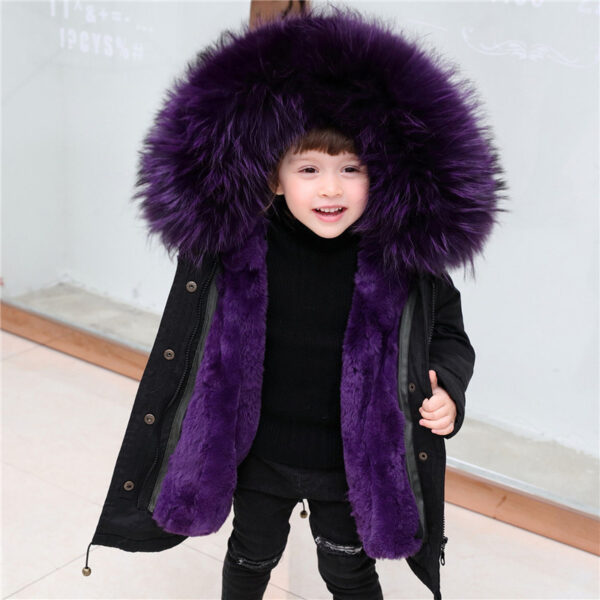 Children's Jackets Girls' Clothes Boys And Babies Big Fur Collar - Image 2