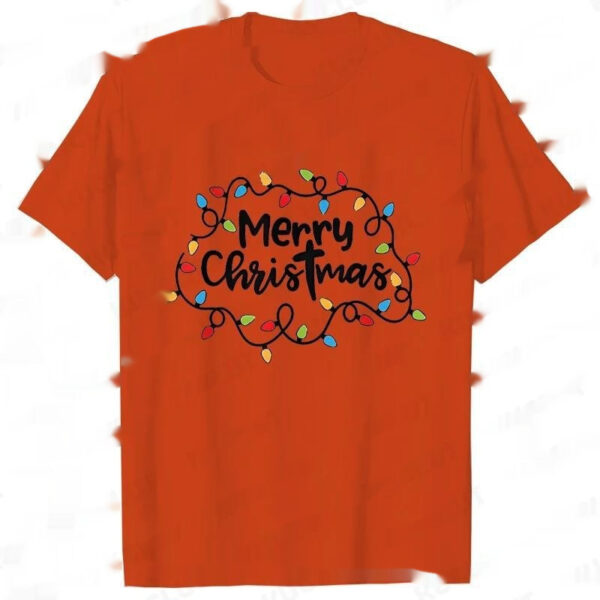 Men T-Shirt Christmas Lights Graphic Party T - Image 8