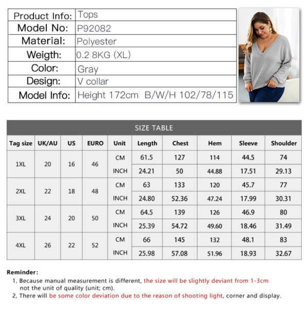 fat lady Autumn Blouses Women knitted shirts - Image 3