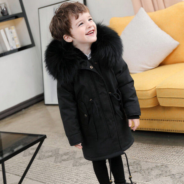 Children's Jackets Girls' Clothes Boys And Babies Big Fur Collar - Image 6