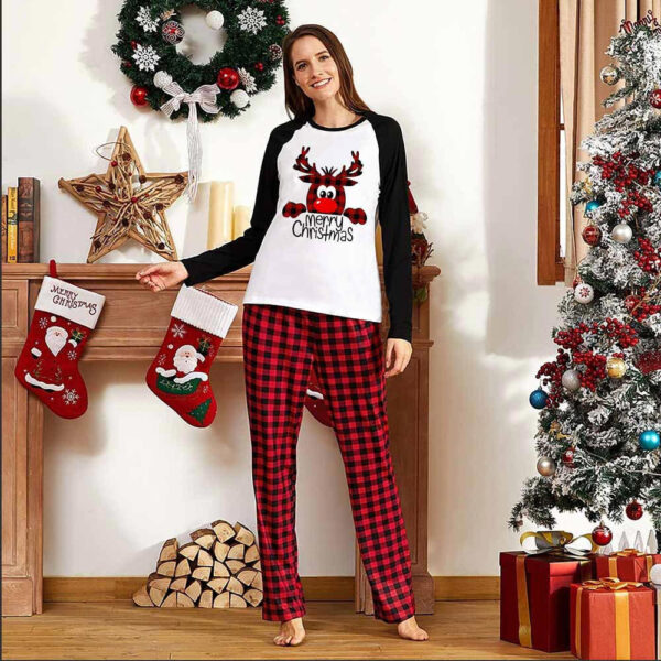 Family Christmas Pajamas Matching Sets Christmas Sleepwear Parent-Child Pjs Outfit For Christmas Holiday Xmas Party - Image 2