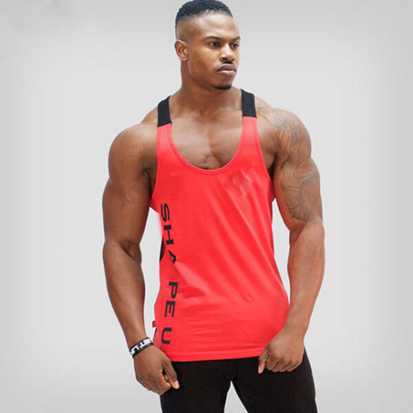 Sports Running T-shirt Men Gym Fitness Tops Tee Shirt String - Image 4