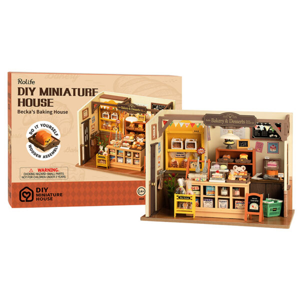 Robotime Rolife Becka's Baking House DIY Miniature House For Kids Children 3D Wooden Assembly Toys Easy Connection Home Decorate - Image 5