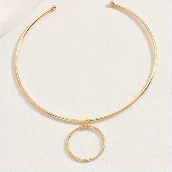 Metal Circle Collar Gold And Silver Elegant Personality - Image 4