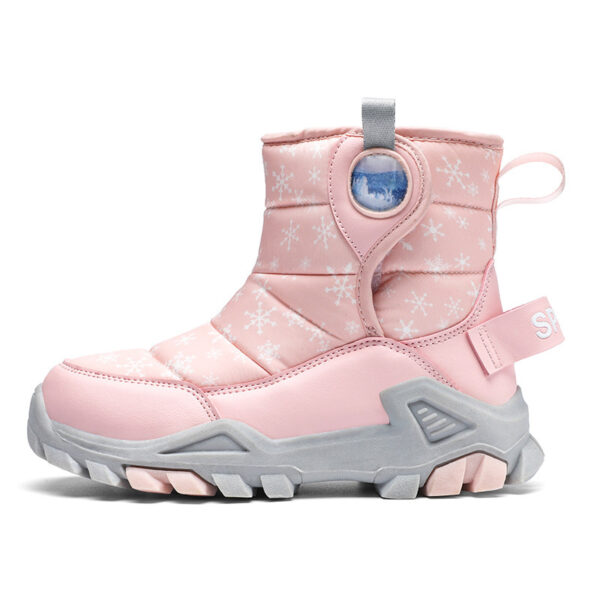 Girls' Snow Boots Fleece-lined Thick Leather Surface Warm - Image 4