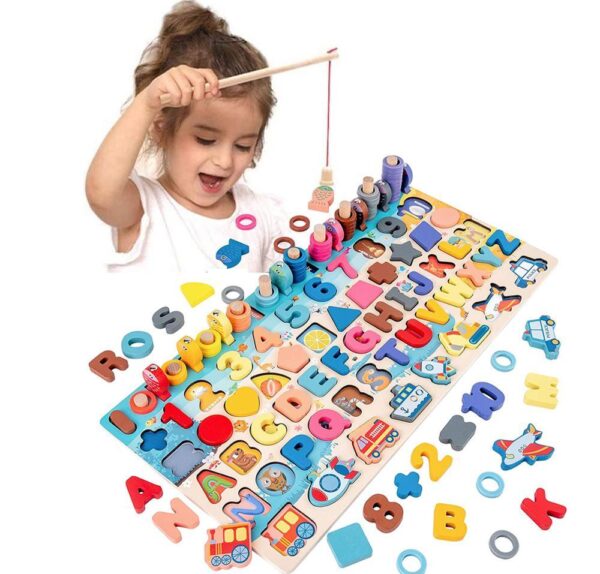 Montessori Educational Wooden Toys for Kids Montessori Toys Board Math Fishing  Montessori Toys Educational for 1 2 3 Years Old - Image 3