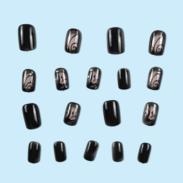 Dark Ins Style Black Vine Wearing Nails And Nails - Image 4