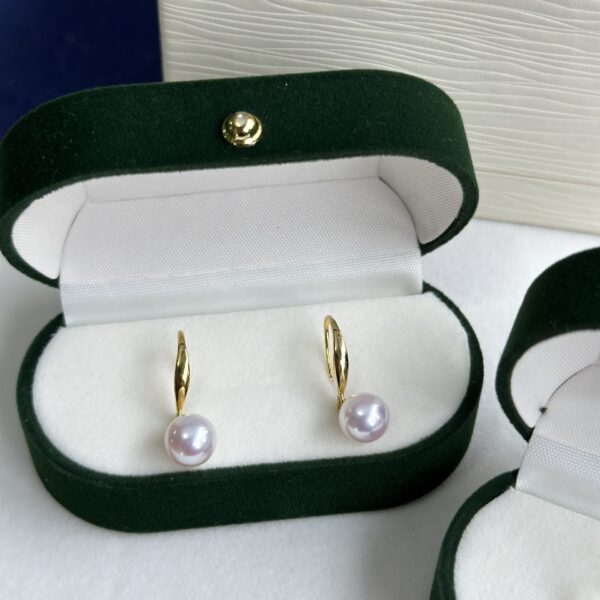 925 Yin Su Stud Earrings Ear Hooks Freshwater Pearl Perfect Circle Strong Light - Image 3