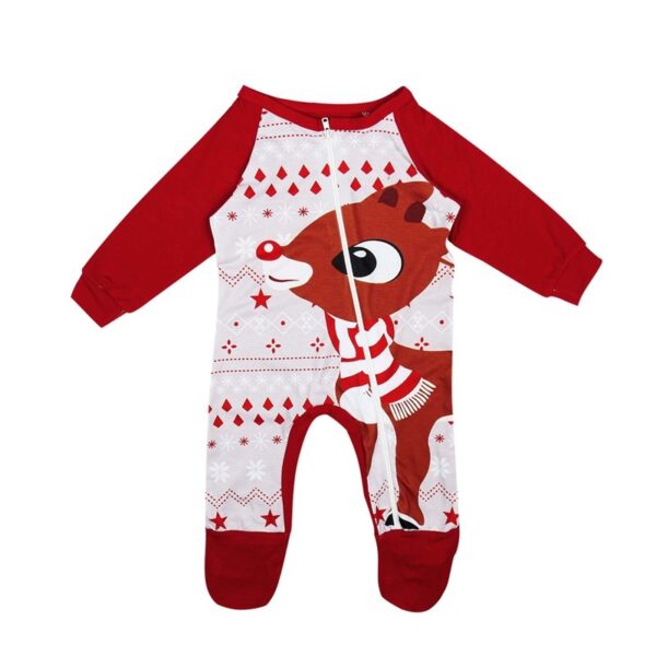 Outfits Christmas Family Matching Pajamas Men Womens Kids Baby Sleepwear Cute Fox Pattern Infant Romper Family Clothes Set - Image 3