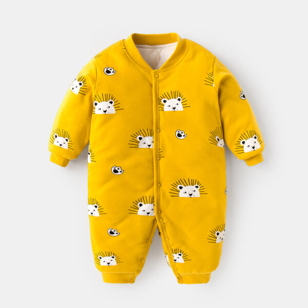 "Bebe's Thick Cotton Romper – Warm Climbing Outfit for Babies" - Image 2