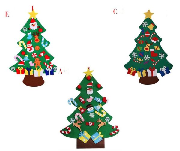 DIY Felt Christmas Tree New Year Toddler Kids Handmade Gift Toys Door Wall Hanging Ornaments Holiday Party Home Decor Set - Image 2