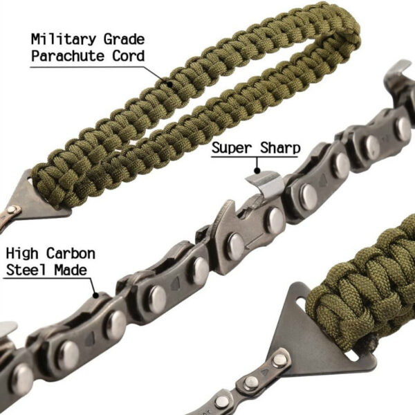 Braided Umbrella Rope Camping Survival Pocket Saw - Image 3