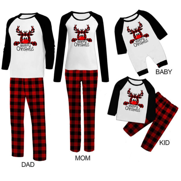 Family Christmas Pajamas Matching Sets Christmas Sleepwear Parent-Child Pjs Outfit For Christmas Holiday Xmas Party - Image 5