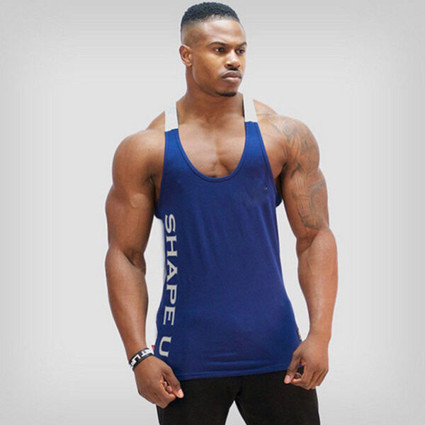 Sports Running T-shirt Men Gym Fitness Tops Tee Shirt String - Image 5