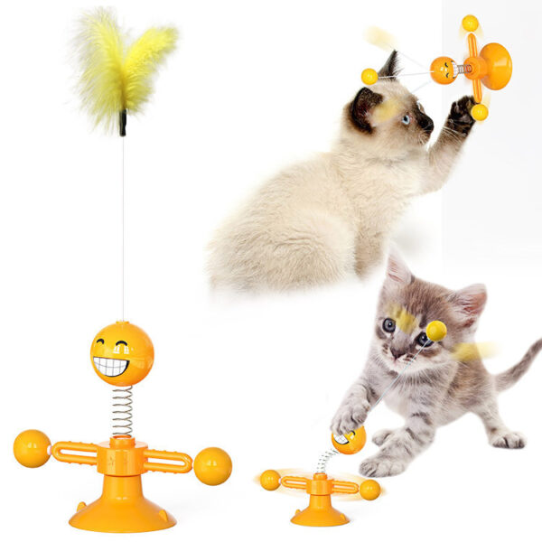 Cat Rotating Windmill Multi-Function Toys Itch Scratching Device Teeth Shining Toy - Image 7