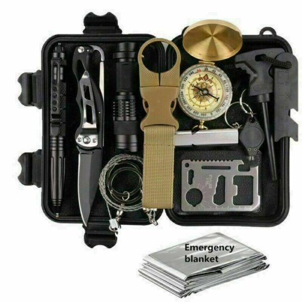 14-In-1 Outdoor Emergency Survival Kit Camping Hiking Tactical Gear Case Set Box - Image 3