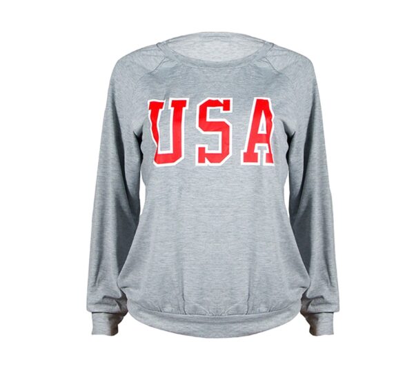 USA print T-shirt sweatshirt - Image 3