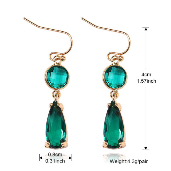 Copper Edging Geometric Multicolor K9 Glass Crystal Pendant Earrings - Image 6