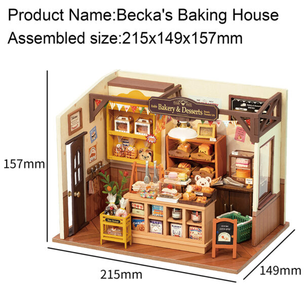 Robotime Rolife Becka's Baking House DIY Miniature House For Kids Children 3D Wooden Assembly Toys Easy Connection Home Decorate - Image 7