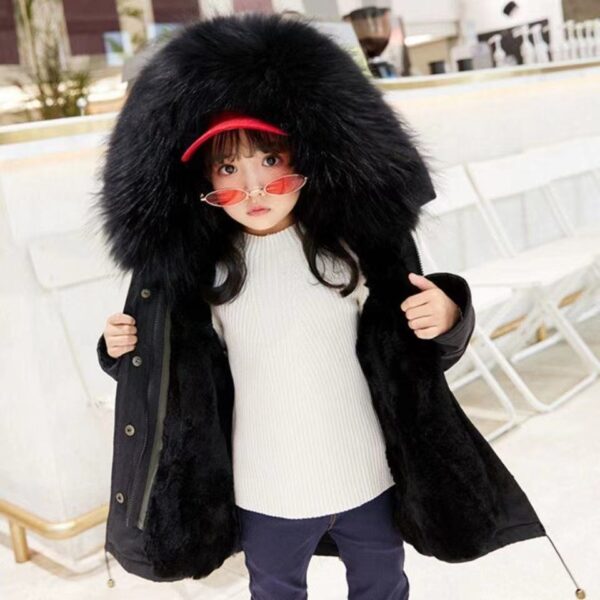 Children's Jackets Girls' Clothes Boys And Babies Big Fur Collar - Image 3