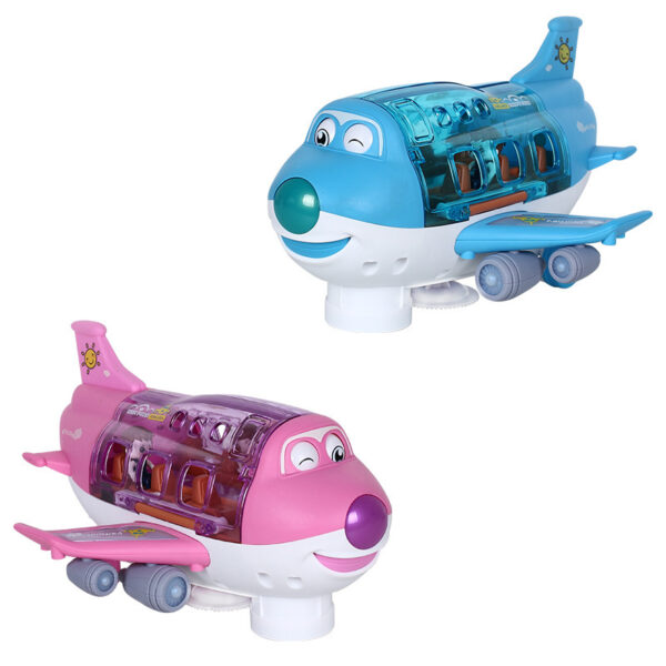 360 Rotating Electric Plane Airplane Toys For Kids Bump And Go Action Toddler Toy Plane With LED Flashing Light Sound For Boys - Image 6