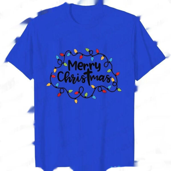 Men T-Shirt Christmas Lights Graphic Party T - Image 6