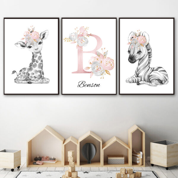 Giraffe Lion Poster Wall Art Canvas Painting - Image 9