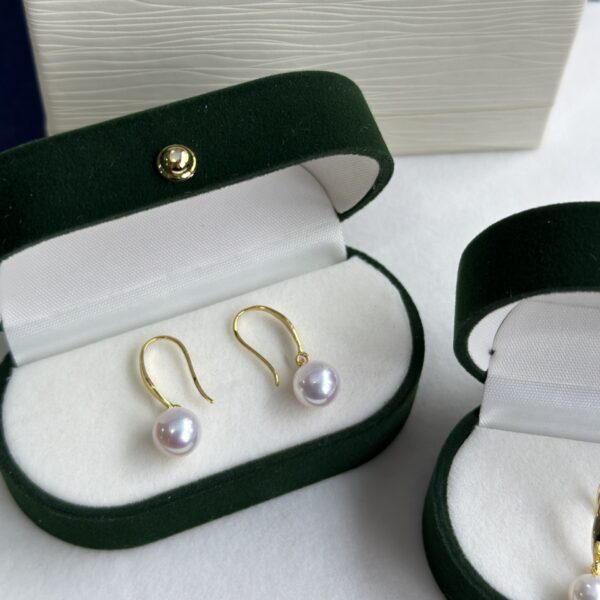 925 Yin Su Stud Earrings Ear Hooks Freshwater Pearl Perfect Circle Strong Light - Image 2