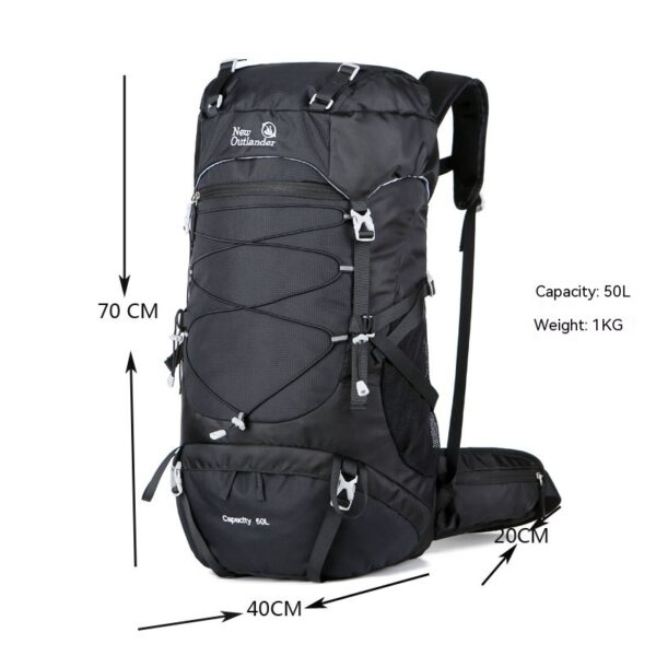 Outdoor Mountaineering Bag 50L Large Capacity Nylon Travel Camping Hiking Mountaineering Backpack - Image 8