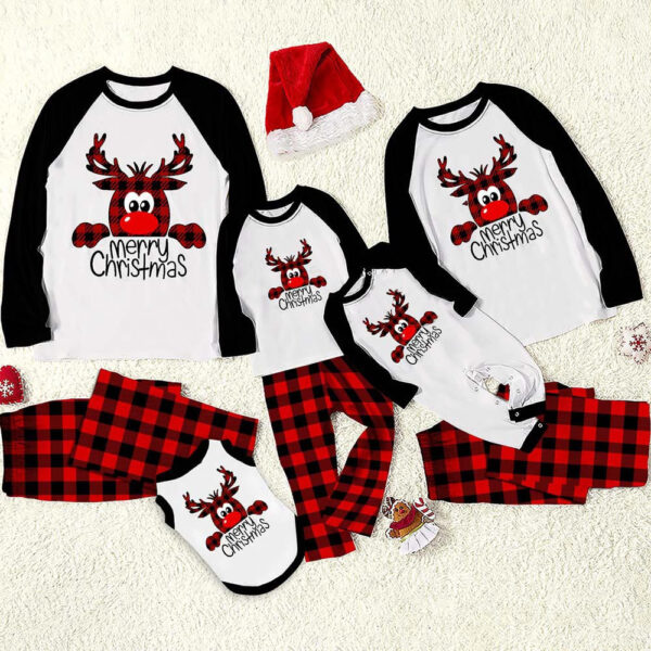 Family Christmas Pajamas Matching Sets Christmas Sleepwear Parent-Child Pjs Outfit For Christmas Holiday Xmas Party - Image 4