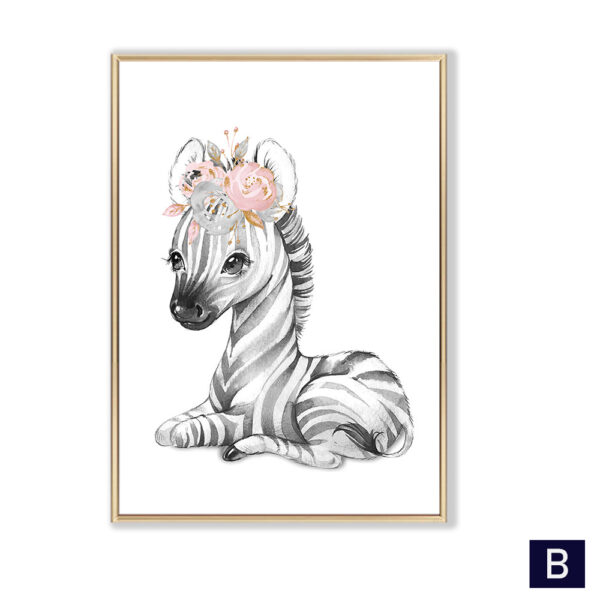 Giraffe Lion Poster Wall Art Canvas Painting - Image 2