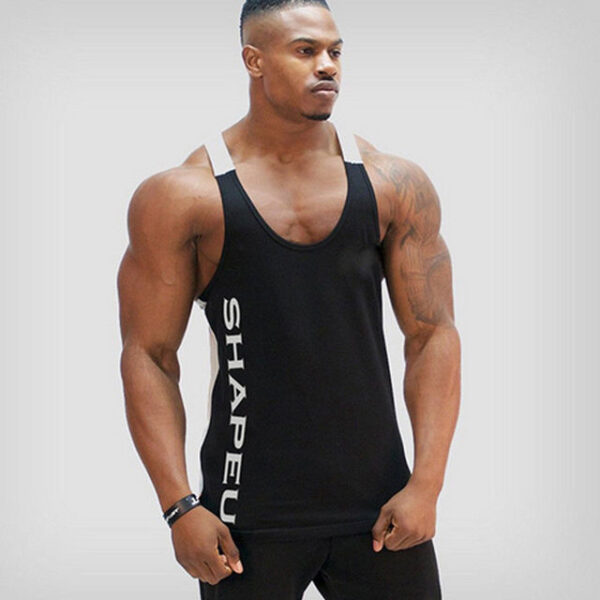 Sports Running T-shirt Men Gym Fitness Tops Tee Shirt String - Image 3