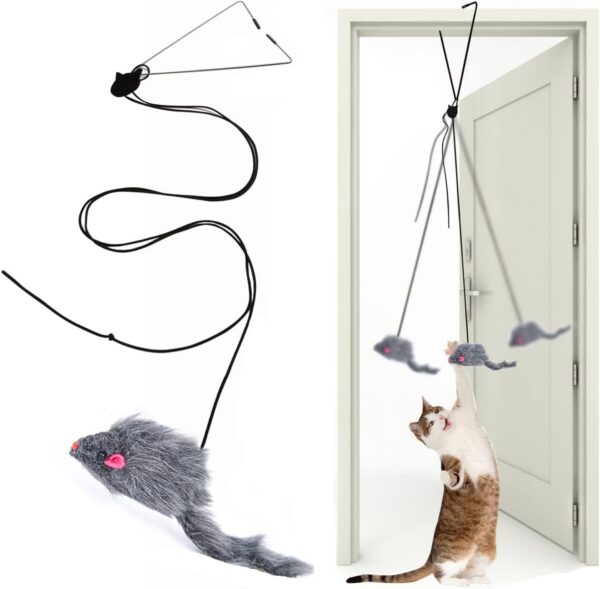 Interactive Cat Feather Toys Retractable Teaser Toy Hanging Interactive Toys For Indoor Cats Kitten Play Chase Exercise Kitten Mental Exercise Toys - Image 2