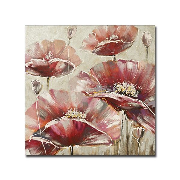 Frameless White Flower Wall Art Oil Painting - Image 3