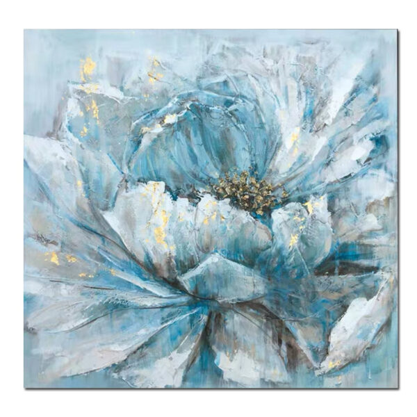 Frameless White Flower Wall Art Oil Painting - Image 7