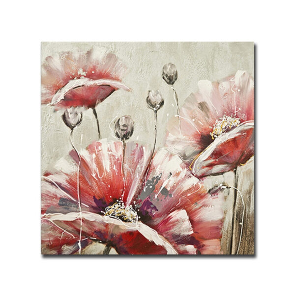 Frameless White Flower Wall Art Oil Painting - Image 5