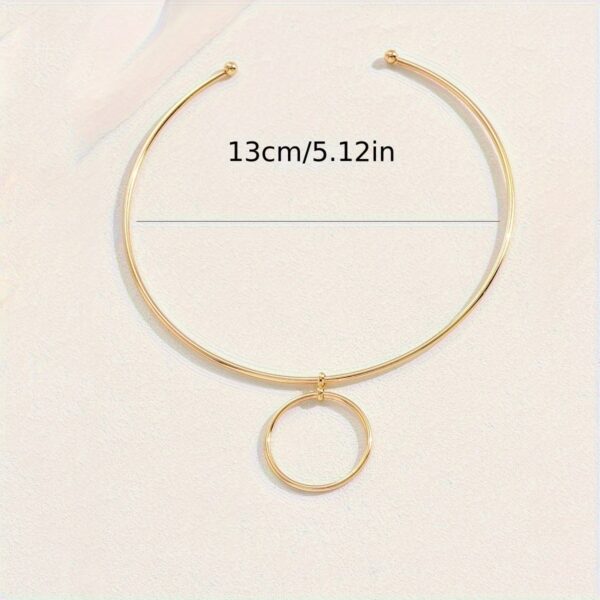 Metal Circle Collar Gold And Silver Elegant Personality - Image 2