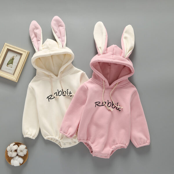 Winter Newborn Clothes Thickened Hooded Jumpsuit