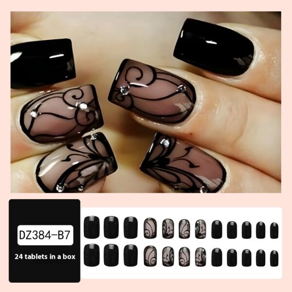 Dark Ins Style Black Vine Wearing Nails And Nails - Image 2