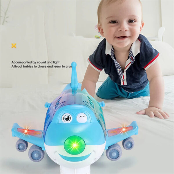 360 Rotating Electric Plane Airplane Toys For Kids Bump And Go Action Toddler Toy Plane With LED Flashing Light Sound For Boys - Image 10