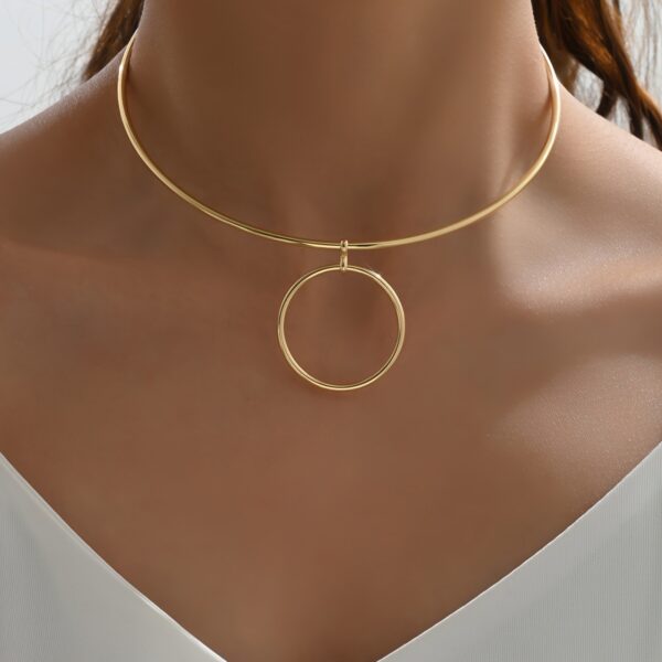 Metal Circle Collar Gold And Silver Elegant Personality - Image 5