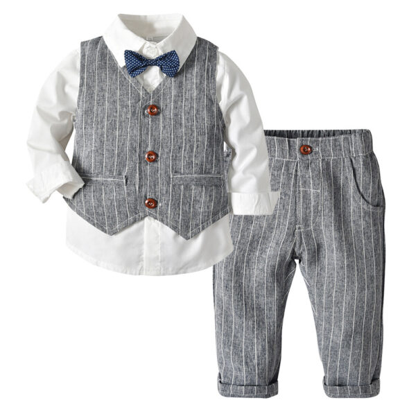 Boys Autumn Clothing Children's Suit Three-piece Set - Image 8